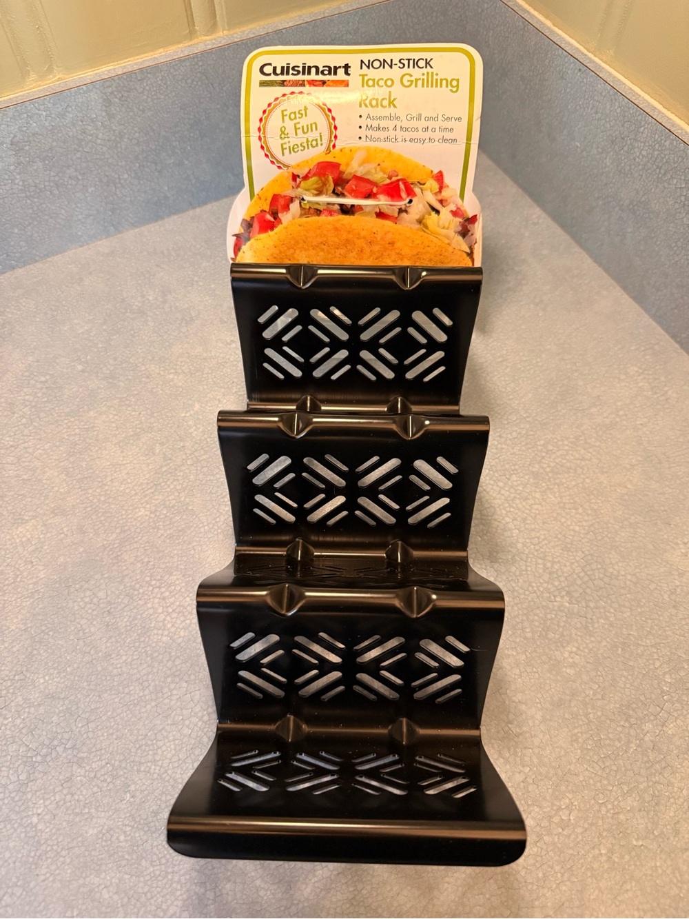 Cuisinart Black Non-Stick Taco Rack - 4-Tier Taco Holder